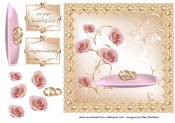 Rings and Roses Wedding Card