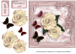 Vintage Roses and Butterflies