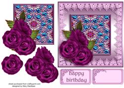 Purple Roses with Enamelled Panel