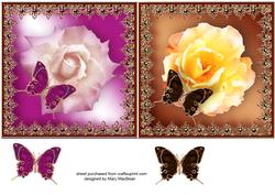 Metal Framed Roses Double Toppers