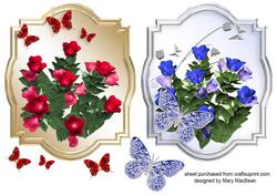 Shaped Metal Framed Flower Toppers