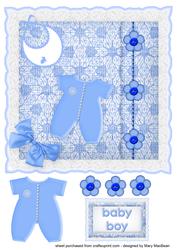 Baby Boy Knitted Cushion