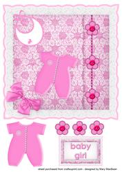 Baby Girl Knitted Cushion