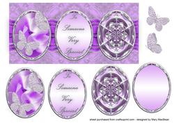 Three Cameos Dl Card - Lilac
