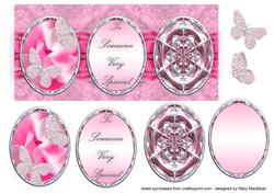 Three Cameos Dl Card - Pink