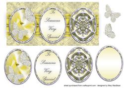 Three Cameos Dl Card - Yellow