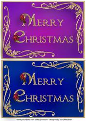 Christmas Gold Bling - Purple and Blue
