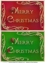 Christmas Gold Bling - Red and Green