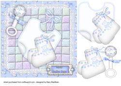 Baby Boy Patchwork 7 x 7 Card