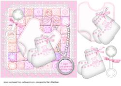Baby Girl Patchwork 7 x 7 Card