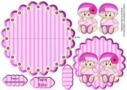 Twin Girls Wobble Card