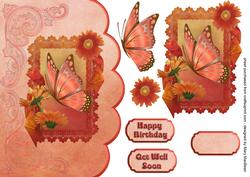 Summer Nights Scallop Edge Birthday or Get Well Card