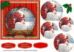 Santa on the Chimney - Snow Globe Pyramid