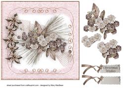 Frosty Flowers Christmas Decoupage