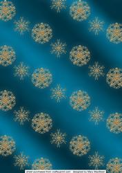 Gold Snowflakes Christmas Background - Teal