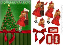 Checking with Santa Decoupage Card