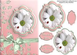 Ladybird Flower Get Well or Thank You Card