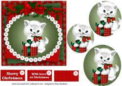Christmas Kitten - White