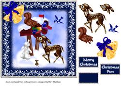Christmas Animals Decoupage Card
