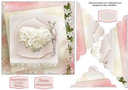 Flower Heart Wedding or Anniversary Card