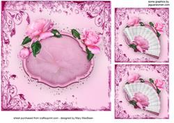 Pink Roses with Fan Insert