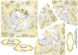 White Kitten Corner Stacker Card = Lemon