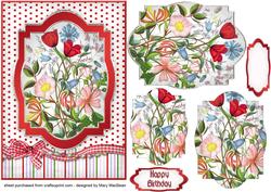 Vintage Wildflowers Pyramid Card