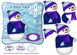 Snow Day Christmas Decoupage Card Front