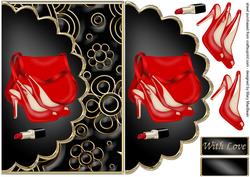 Red Shoes Faux Envelope Card Multi Purpose Card