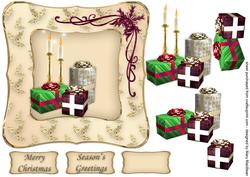 Candles and Presents Decoupage Card