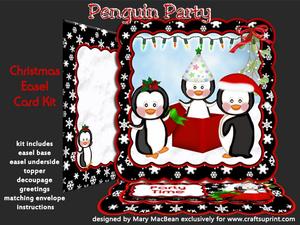 Penguin Party Christmas Easel Card Kit