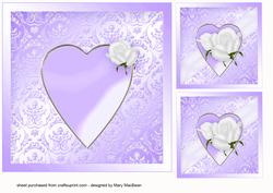 White Rose Wedding Insert - Lilac