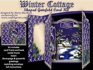 Winter Cottage Gatefold Card Kit
