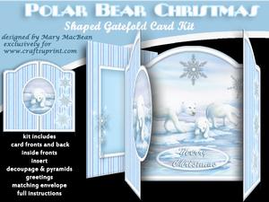 Polar Bear Christmas Gatefold Card Kit