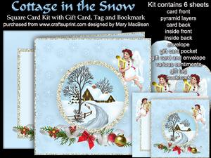 Cottage in the Snow Square Card Kit