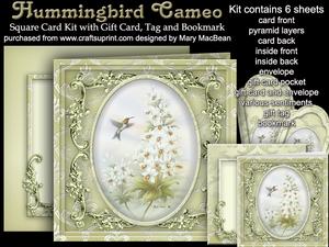 Hummingbird Cameo Square Card Kit