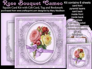 Rose Bouquet Cameo Square Card Kit