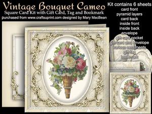 Vintage Bouquet Cameo Square Card Kit