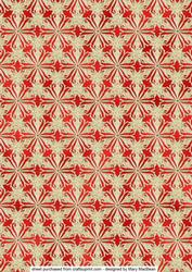 Embossed Gold Snowfalkes - Red