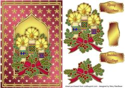Stained Glass Candles Decoupage Card Front