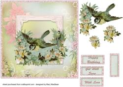 Little Birds Shabby Chic Card Front