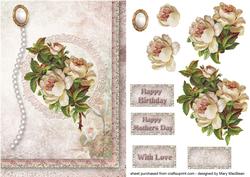 Antique Roses Shabby Chic Decoupage Card