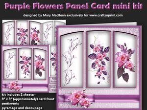 Purple Flowers Panel Card Mini Kit