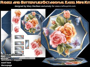 Roses and Butterflies Octagonal Easel Mini Kit