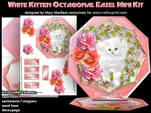 White Kitten Octagonal Easel Mini Kit
