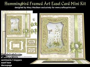 Hummingbird Framed Art Easel Card Mini Kit