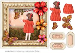Little Girl Mother's Day or Birthday Card