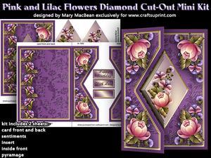 Pink and Lilac Flowers - Diamond Cut-out Mini Kit