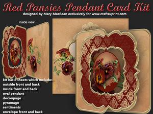 Red Pansies Pendant Card Kit