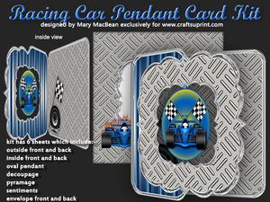 Racing Car Pendant Card Kit